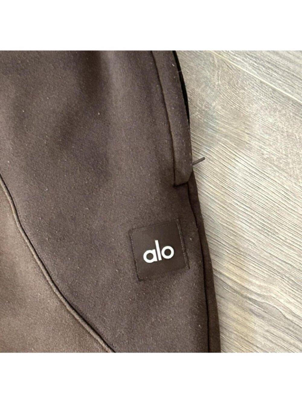 Alo Yoga Make Waves Sweatpant Womens L Brown Colorblock Fleece Lined Lounge - Picture 3 of 12